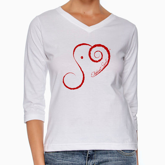 Elephant Spirit Shirt 3/4 Sleeve White