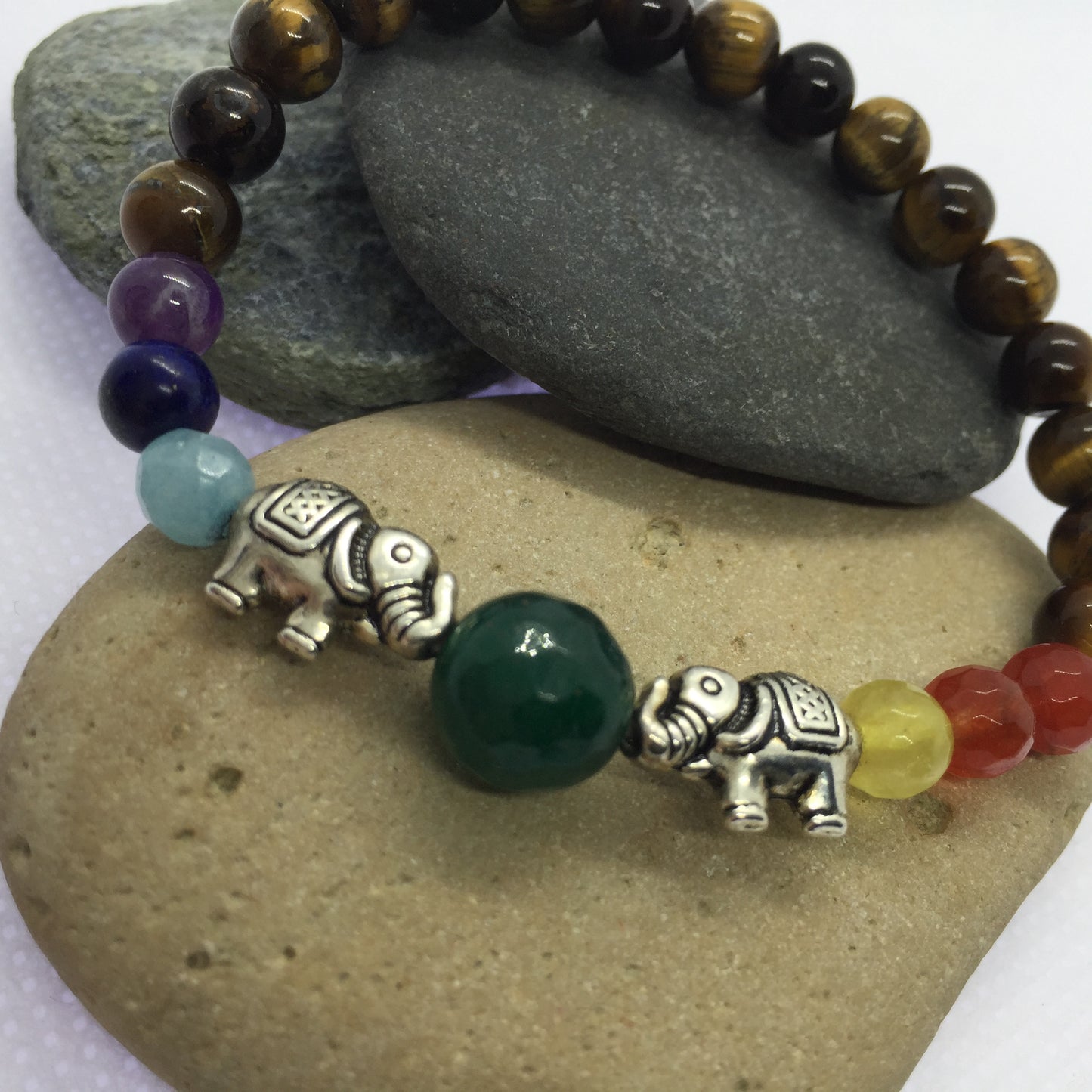 Bracelet - Elephant Pride Chakra and Natural Tiger's Eye
