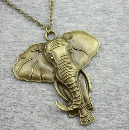 Elephant Necklace - Bronze African Elephant