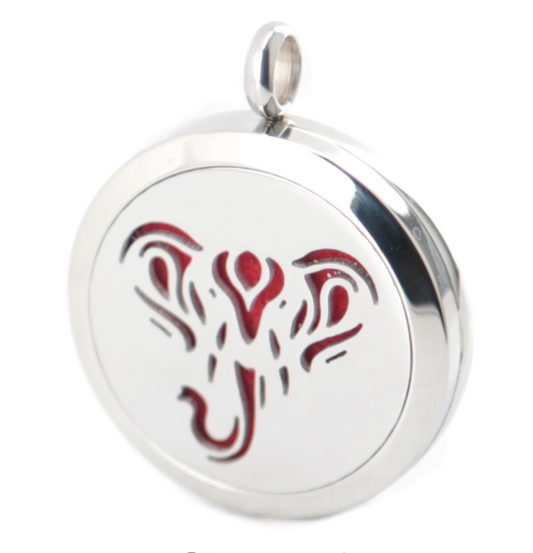 NECKLACE: Essential Oil Diffuser - Silver Elephant Cutout