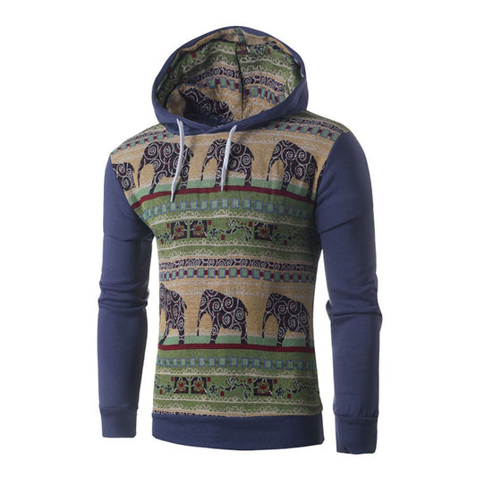 Elephant Hoodie - Blue Tapestry