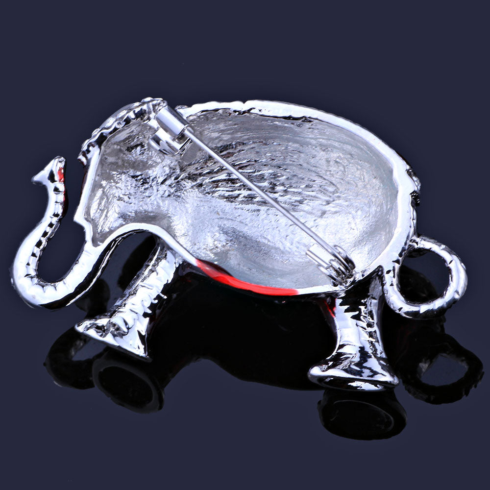 Red, White & Blue Elephant Brooch