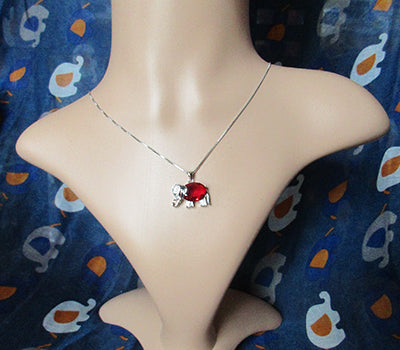 Elephant Crystal Necklace with Rhinestones