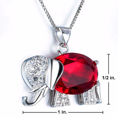 Elephant Crystal Necklace with Rhinestones