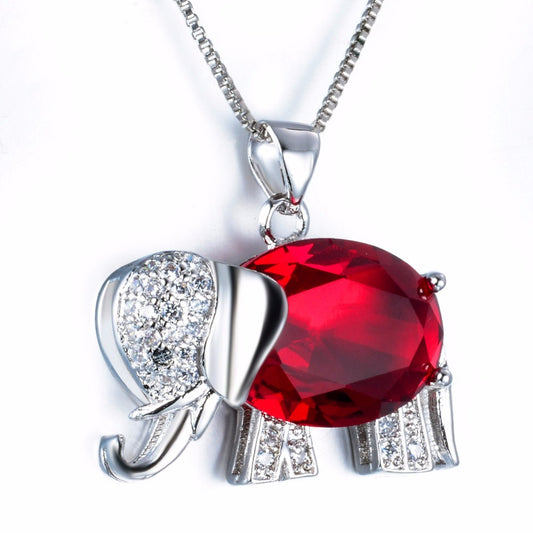 Elephant Crystal Necklace with Rhinestones