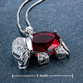 Elephant Crystal Necklace with Rhinestones