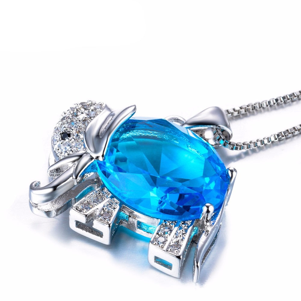Elephant Crystal Necklace with Rhinestones