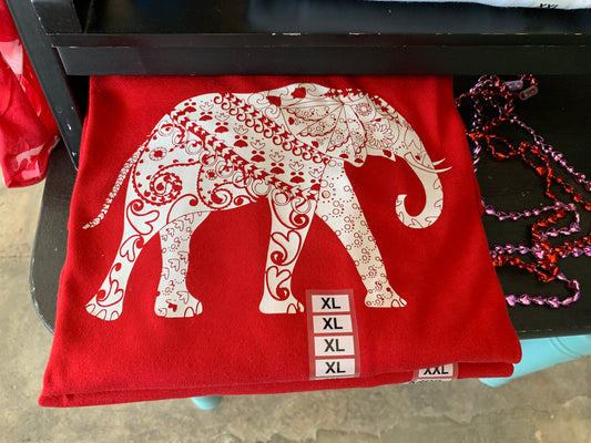 Elephant Spirit Shirt 3/4 Sleeve Red