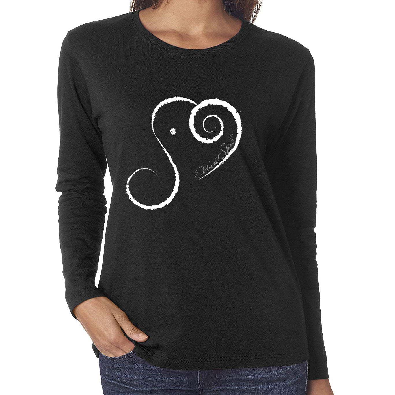 Elephant Shirt Long Sleeve Women's Crew