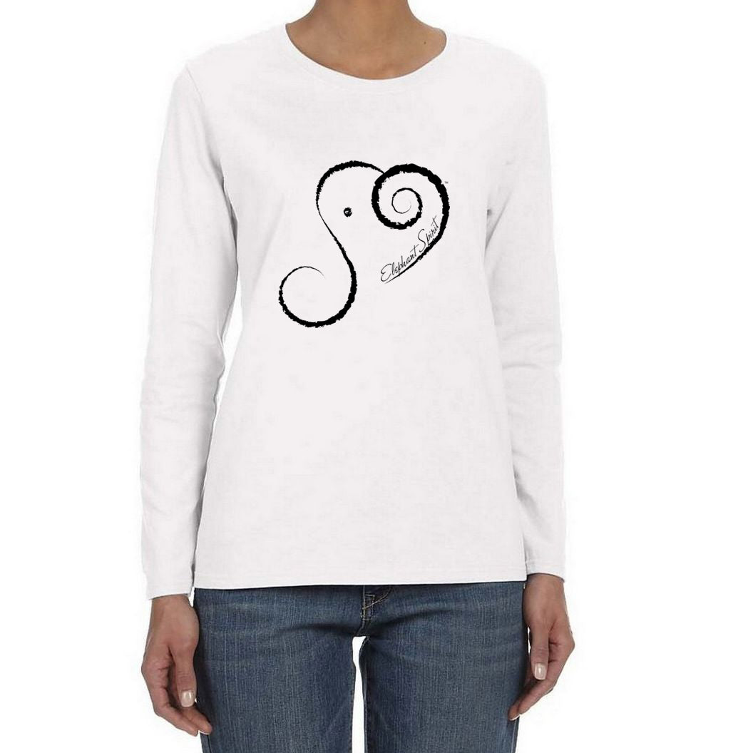 Elephant Shirt Long Sleeve Women's Crew