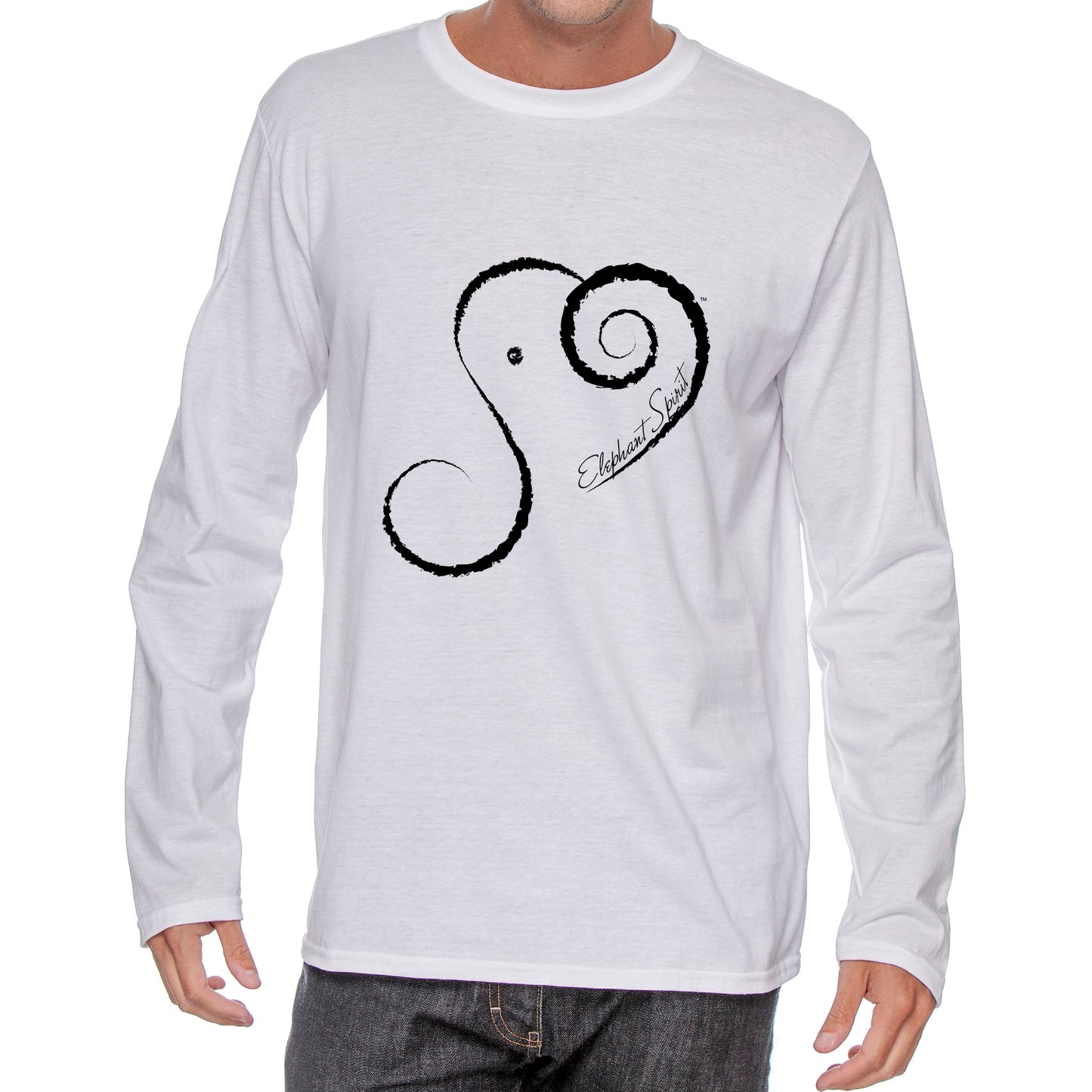 Elephant Spirit Long Sleeve Shirt - Men's Crew Neck
