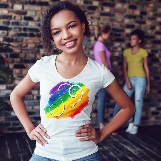 Rainbow Short Sleeve V-Neck T