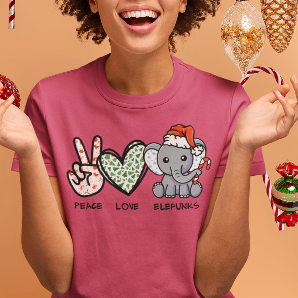 Peace Love & Elefunks - Christmas T-Shirt