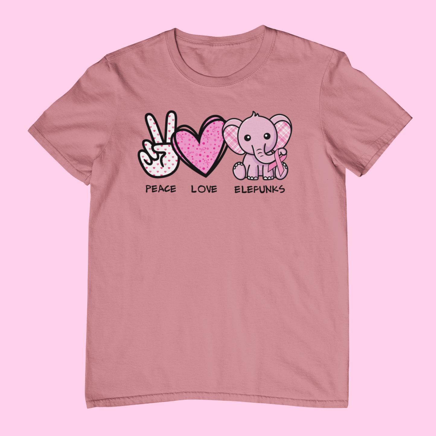 Peace Love & Elefunks - PINK T-shirt