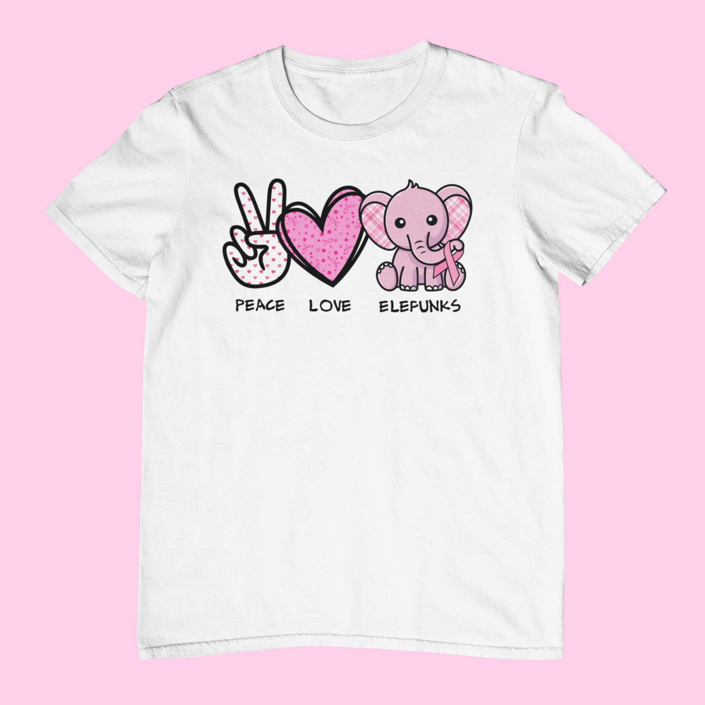 Peace Love & Elefunks - PINK T-shirt