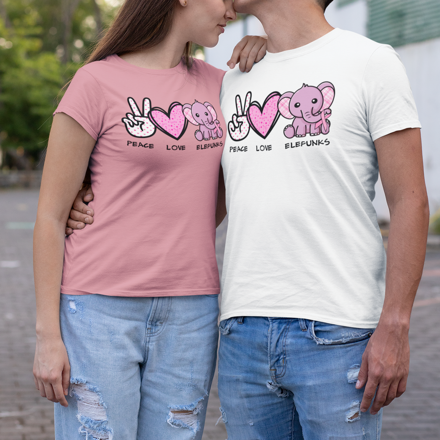 Peace Love & Elefunks - PINK T-shirt