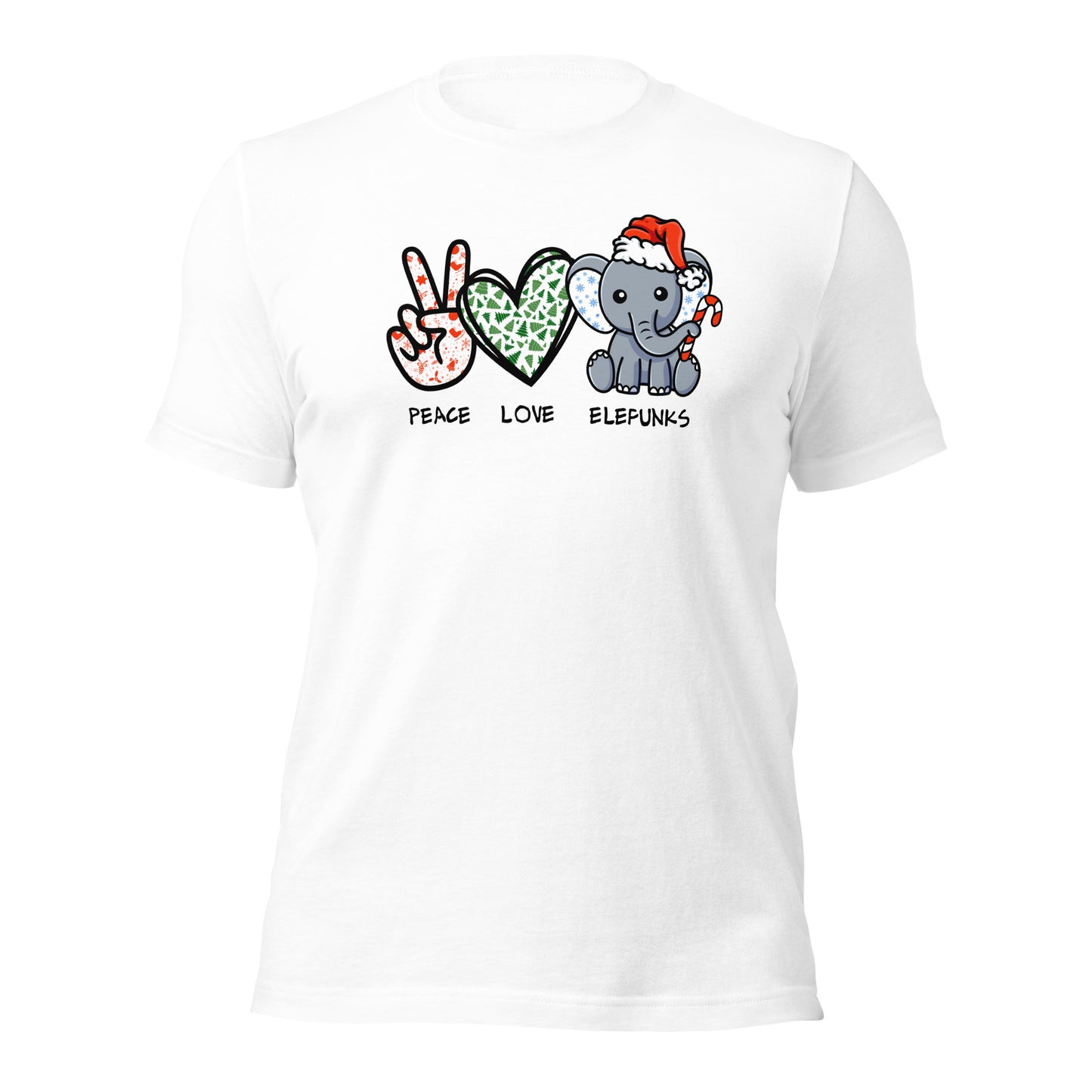 Peace Love & Elefunks - Christmas T-Shirt