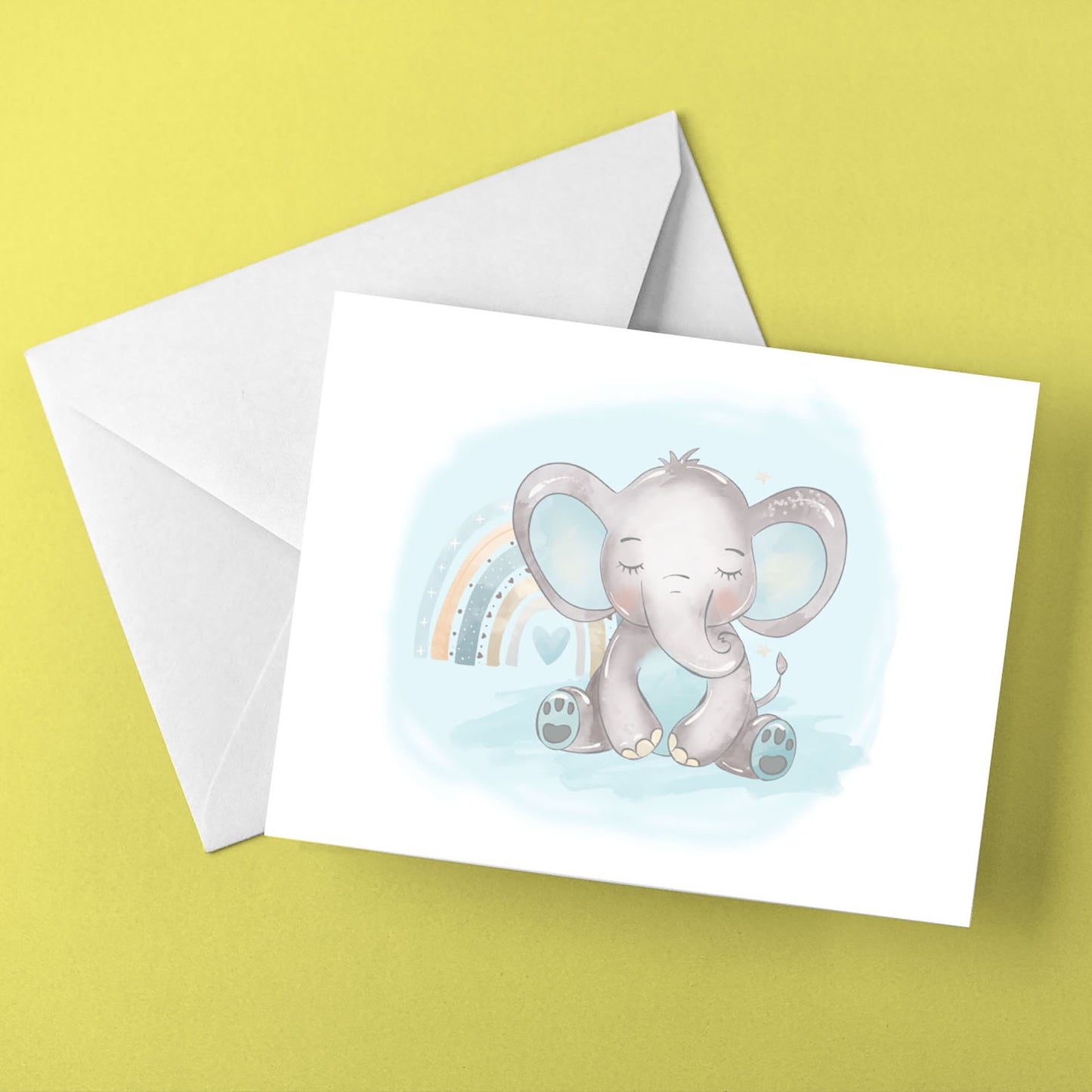 New Baby Card - Blue Elephant