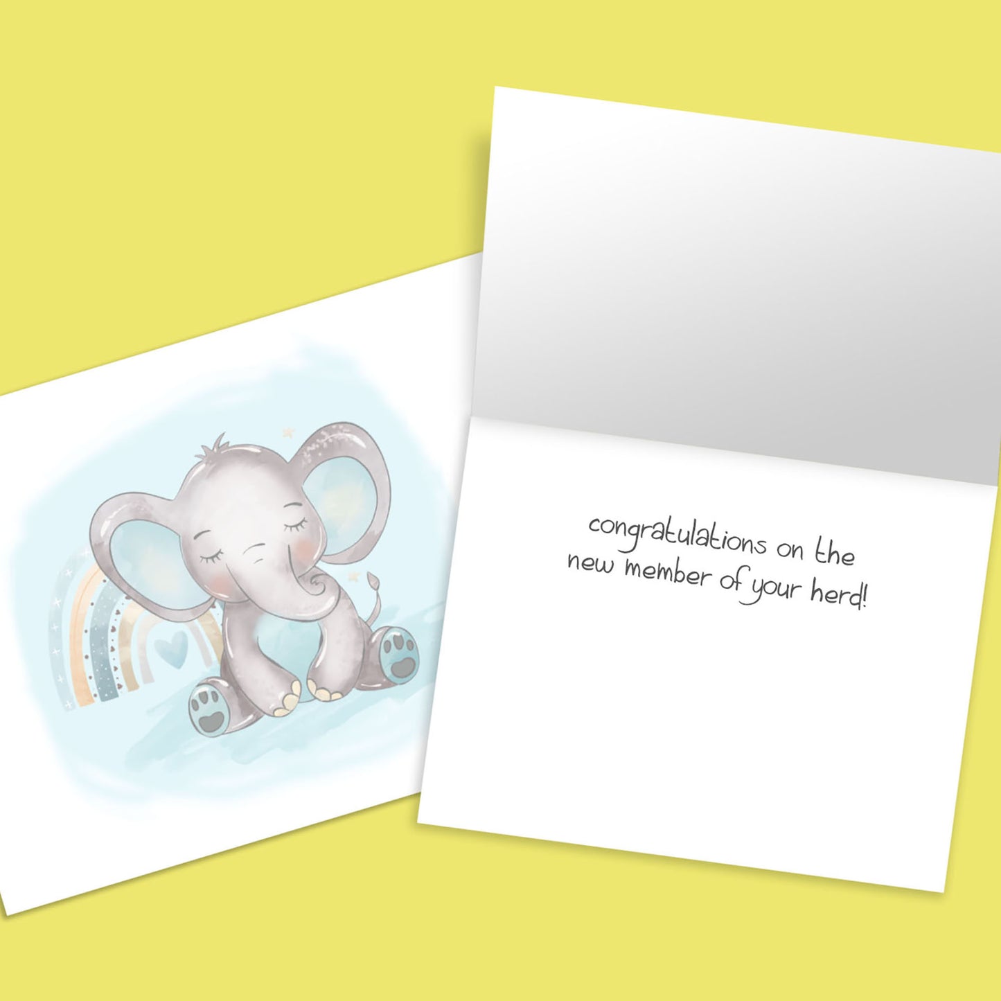 New Baby Card - Blue Elephant