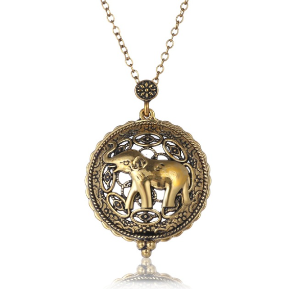 NECKLACE: Elephant Magnifying Glass Pendant