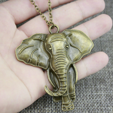 Elephant Necklace - Bronze African Elephant