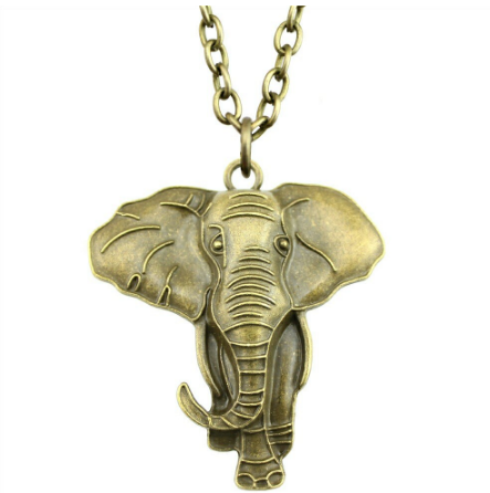 Elephant Necklace - Bronze African Elephant