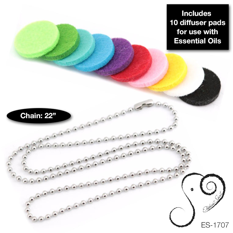 NECKLACE: Essential Oil Diffuser - Silver Elephant Cutout