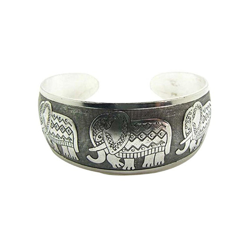 Bracelet - Elephant: Silver Cuff