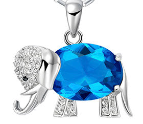 Elephant Crystal Necklace with Rhinestones