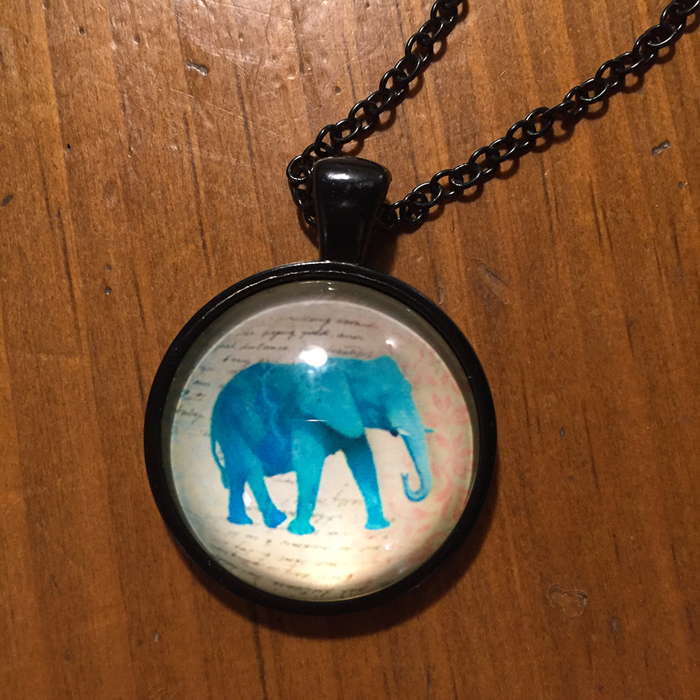 Elephant Necklace - Blue bubble Ellie