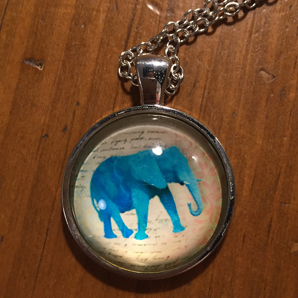 Elephant Necklace - Blue bubble Ellie