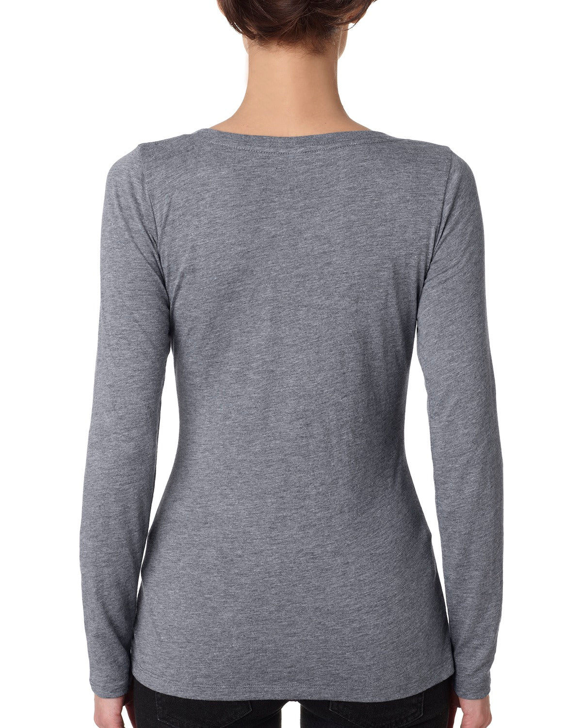 Elephant Shirt - Long-Sleeve Scoop Neck  "Happy Family" - Grey