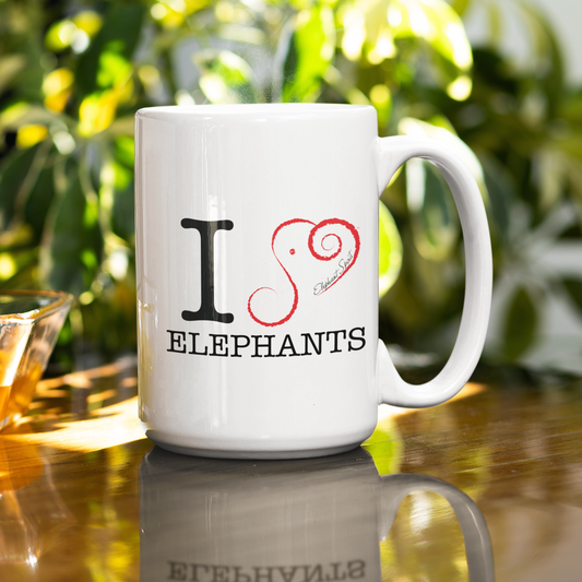 Elephant Coffee Mug - I 'HEART" Elephants