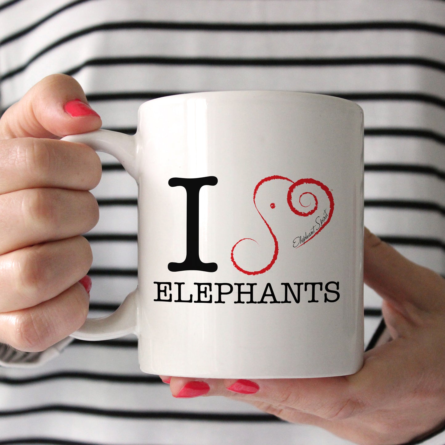 Elephant Coffee Mug - I 'Heart" Elephants