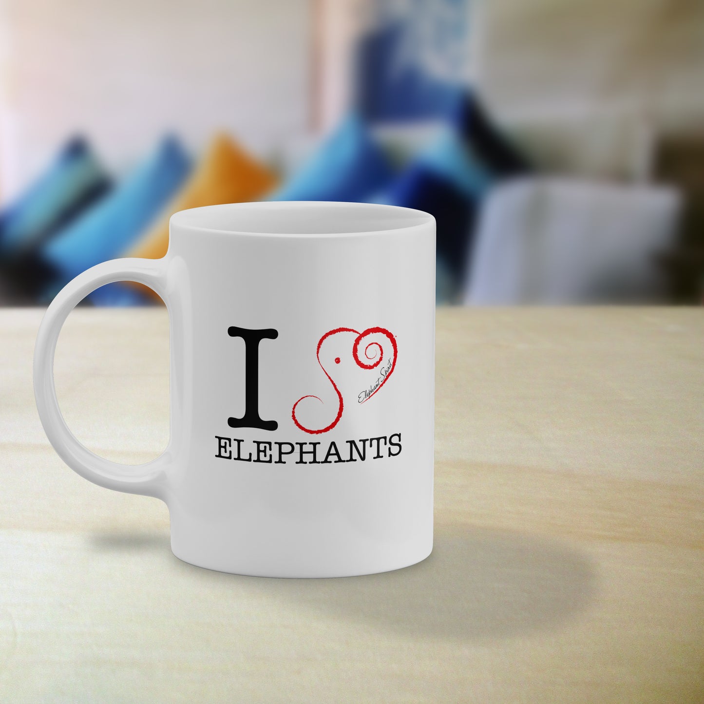 Elephant Coffee Mug - I 'Heart" Elephants